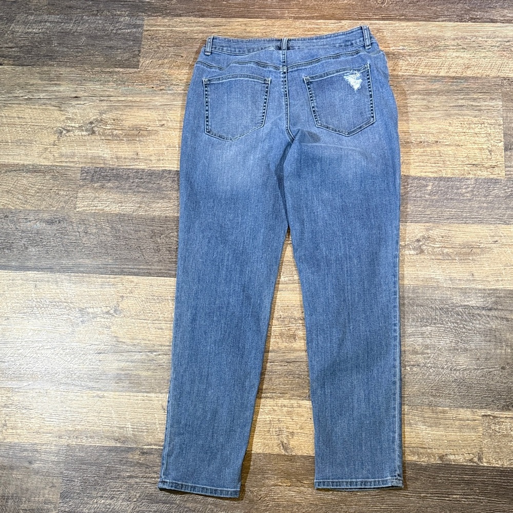 Chico’s Platinum Jeans with Rips & Rhinestone - Picture 6 of 10